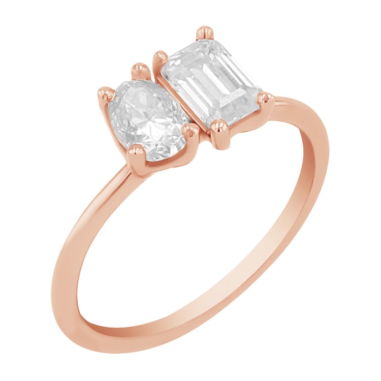 Toi et Moi Verlobungsring mit Moissaniten Luca