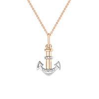 Silberner Anhänger Anker mit Lab Grown diamanten Anchor