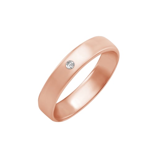 Schlichte Trauringe mit Diamant-Damenring Stanista