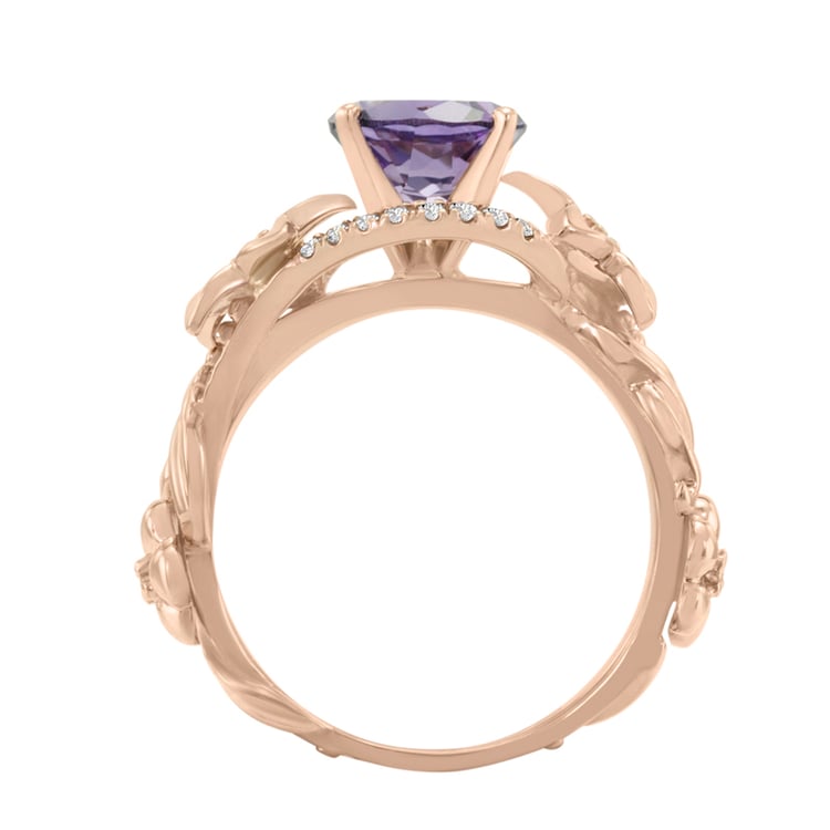 Goldener Rting mit Amethyst und Diamanten Dinis 27843