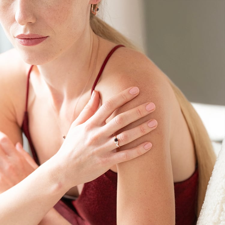 Cluster Ring mit böhmischen Grananten, Morganiten und Moissaniten Sava 146887