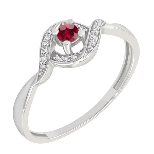 Verlobungsring mit Rubin und Diamanten Nurisa