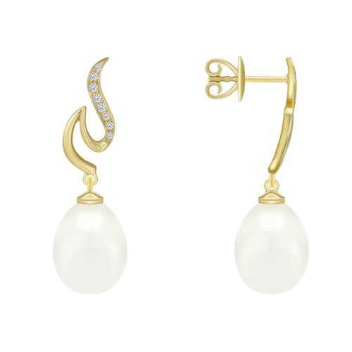 Ohrringe mit Perlen und Diamanten Gadin
