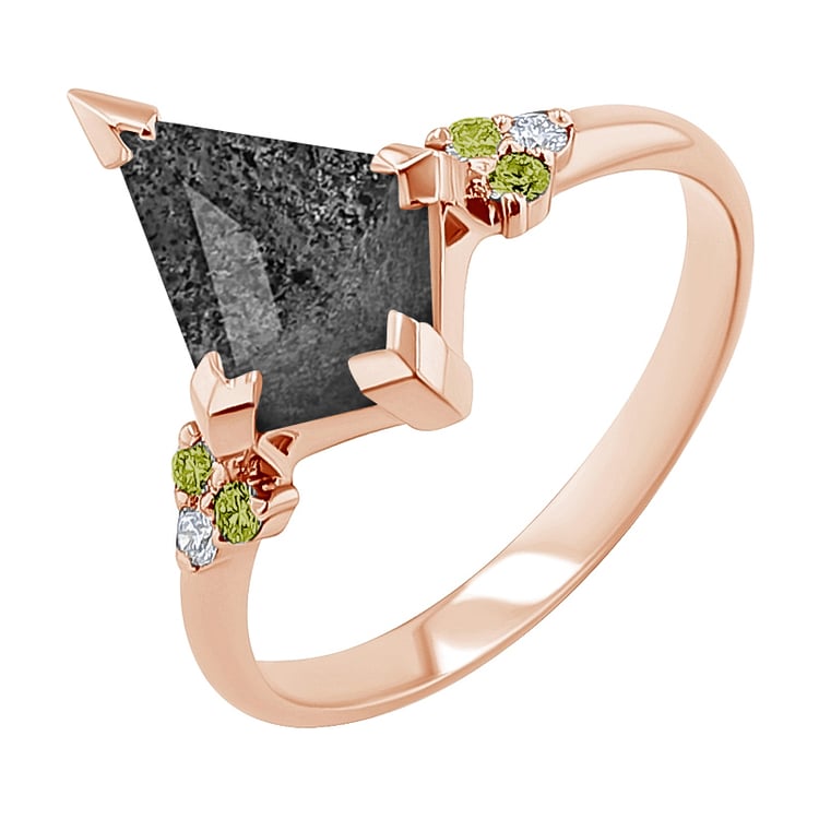 Außergewöhnlicher Ring mit dendritischem Quarz und Olivin Kettil 148409