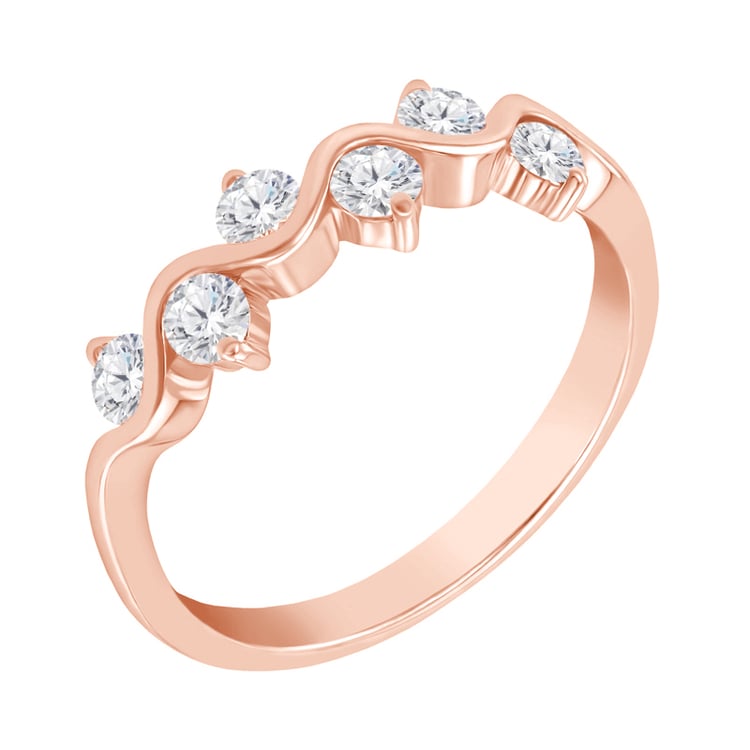 Ring aus Gold mit sechs Diamanten Adidio