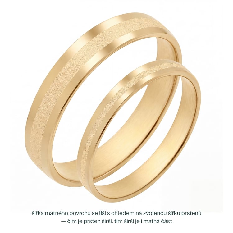 Eheringe aus mattem Gold mit glänzenden Rändern Kalea 170920