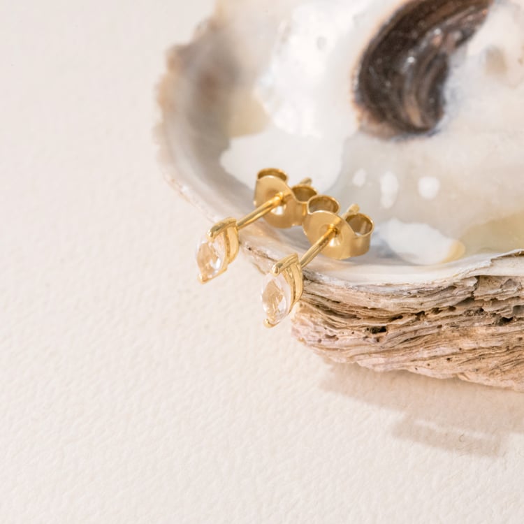 Minimalistische Silberohrringe mit Morganiten Andine 101041