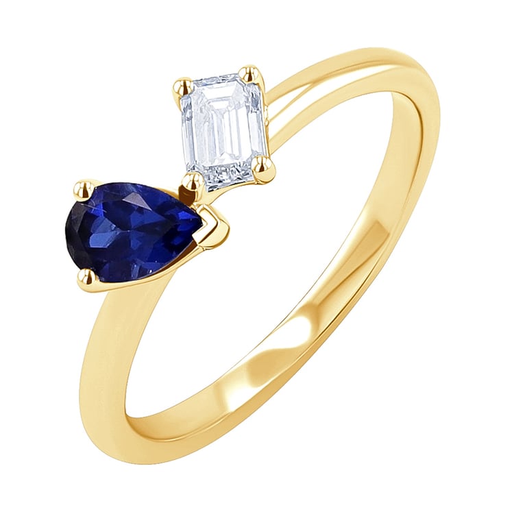 Toi et moi Ring mit Lab Grown Diamant und Saphir Maite 134938