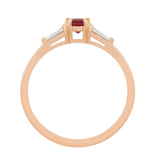 Verlobungsring mit Rubin und Baguette Diamanten Gracie