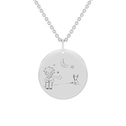 Platinanhänger Der Kleine Prinz mit Fuchs und Gravur