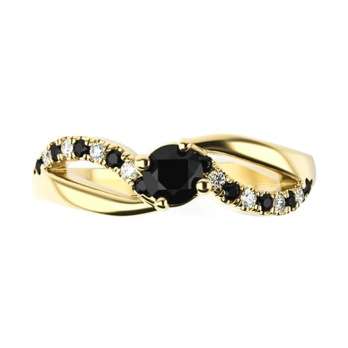 Verlobungsdiamant mit schwarzen und weißen Diamanten Ewie