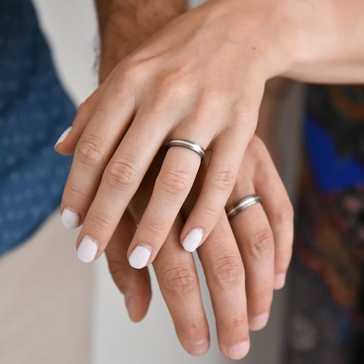 Eheringe aus Titan und Silber Ventura 108480