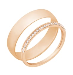 Gold Eternity Ring mit Diamanten und Herren Komfort Ring Topsey