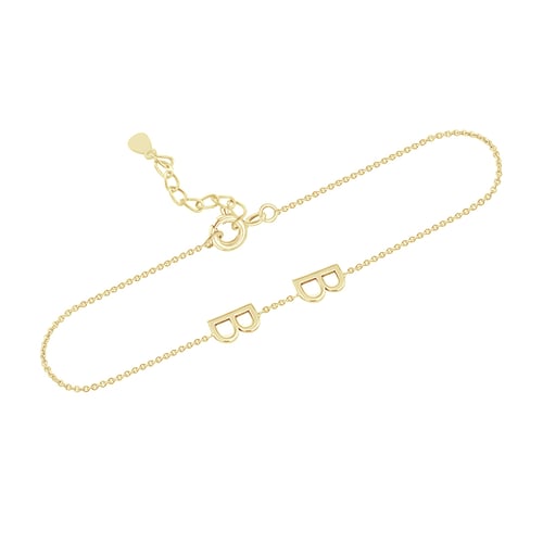 Silbernes Armband mit 2 Buchstaben Ihrer Wahl Annika