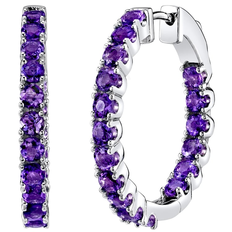 Elegante Silberohrringe mit Amethyst Carson