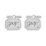 Silberne Manschettenknöpfe mit Gravur und Diamanten Aaruah