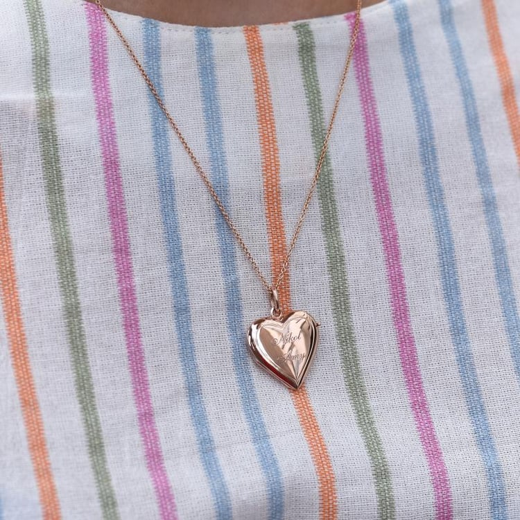 Goldmedaillon in Herzform mit Wunschgravur Miossa 45843