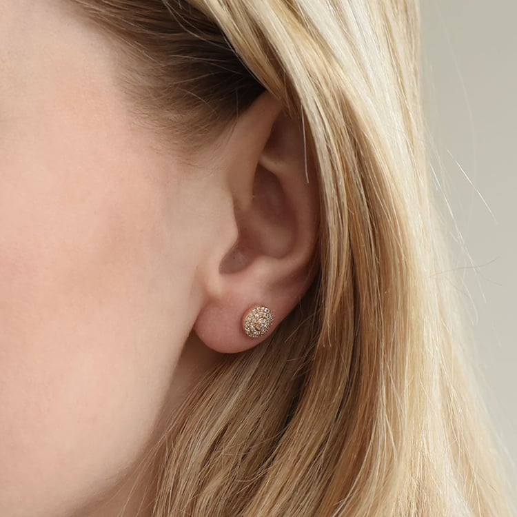 Silberne runde Ohrstecker mit Lab Grown Diamanten Cornelia 104036