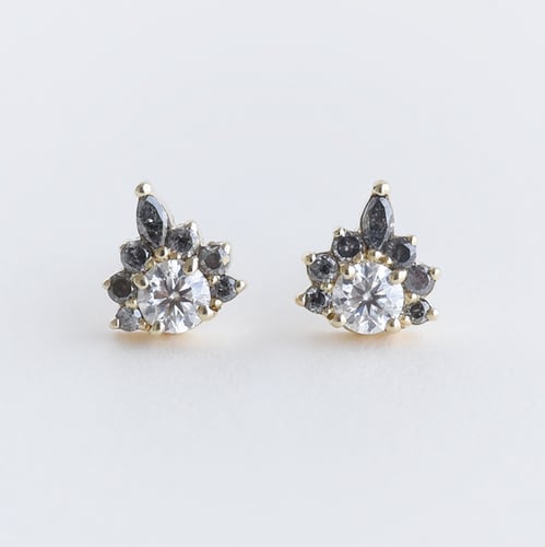 Ohrringe mit Moissaniten und Salt and Pepper Diamanten Kruno