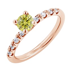 Verlobungsring mit einem zertifizierten fancy gelben Lab Grown Diamanten Megha