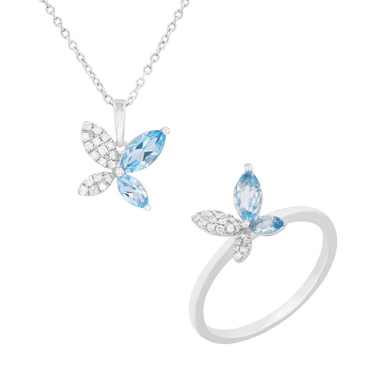 Romantisches Set mit Topasen und Diamanten Ellis