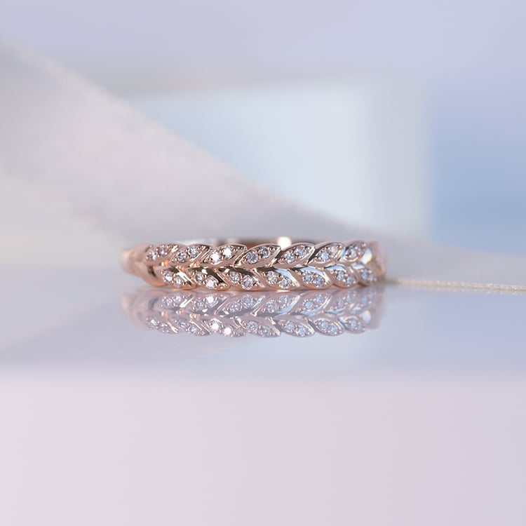 Eternity-Ring mit Blättern und Lab Grown Diamanten Aizah 135688