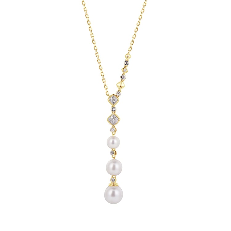 Elegante Kette mit Perlen und Diamanten Caitie