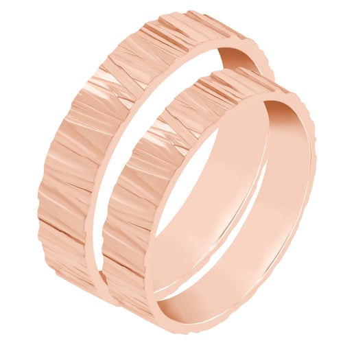 Goldene Eheringe mit Relief Zottel