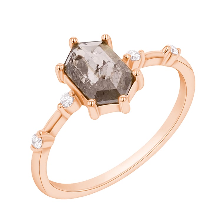 Ring mit Hexagon Salt and Pepper Diamant Justine 141461