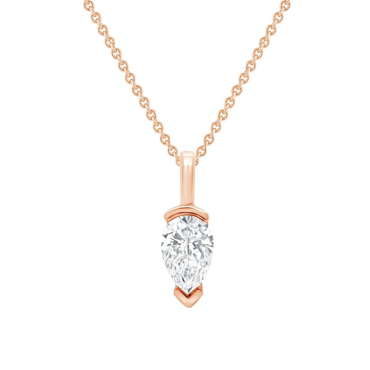 Minimalistischer Anhänger aus Gold mit einem Lab Grown Diamanten in Birnenform Malena 162230