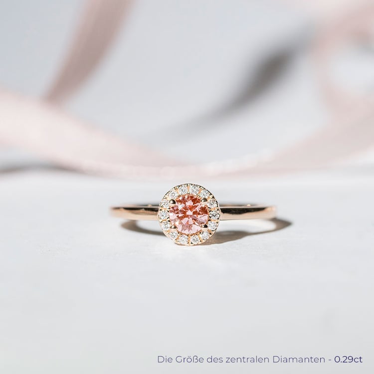 Halo-Ring mit einem zertifizierten fancy pink Lab Grown Diamanten Cassidy 114219