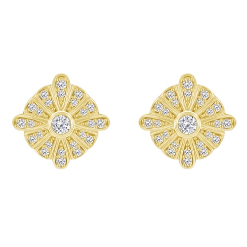 Goldenes Schmuckset mit Diamanten in Gold Calandre