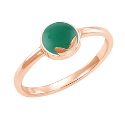 Goldring mit Cabochon-Onyx Yana