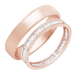 Eternity-Ring mit Baguette-Diamanten und Ring im Komfort-Stil Pascal