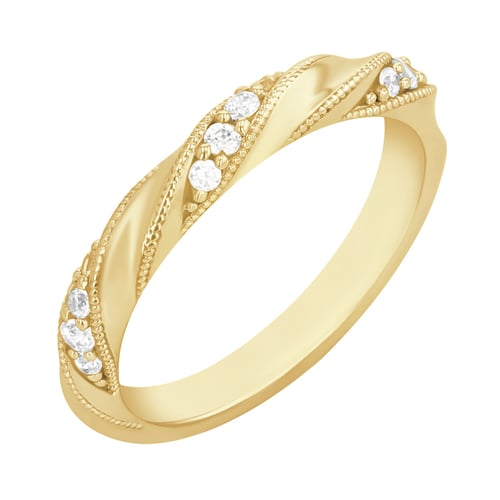 Goldener Twist-Ring mit Diamanten Blake