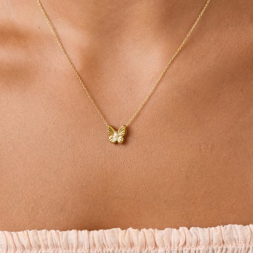 Anhänger mit Diamanten in Form eines Schmetterlings Larisa