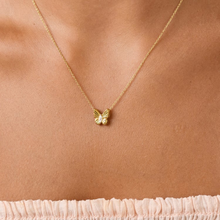 Anhänger mit Diamanten in Form eines Schmetterlings Larisa 163592