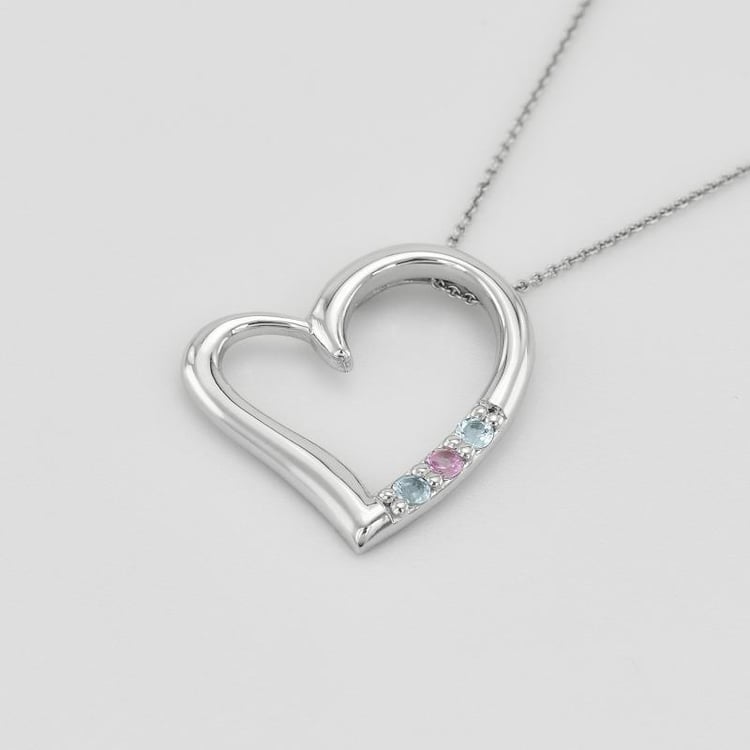 Goldene Anhänger mit Herz, Aquamarin und rosa Saphir Tanish 37486