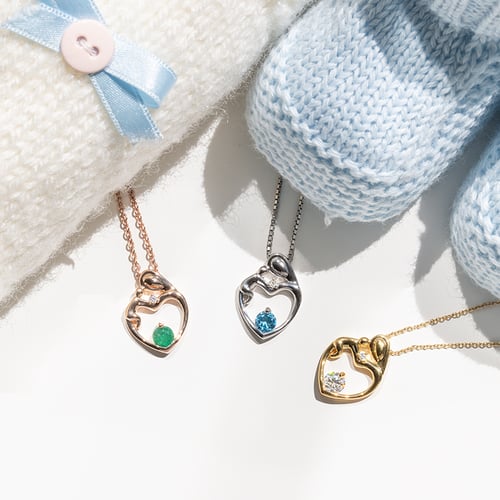 Anhänger Mutter und Kind mit Schweizer Topas und Diamanten Ella