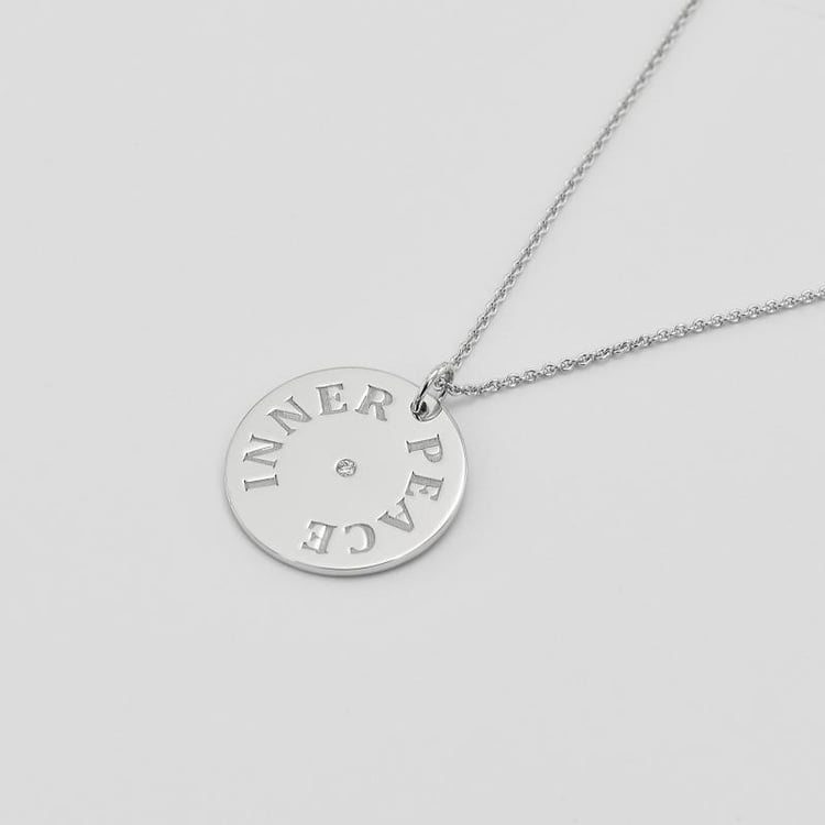 Platinanhänger mit Diamant und Gravur nach Wahl Cassius 70450