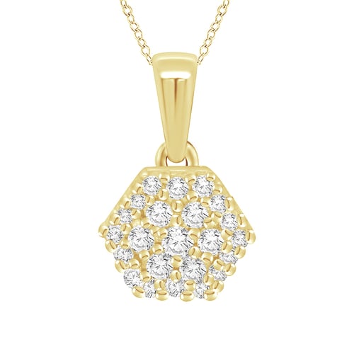 Anhänger in Hexagonform mit Lab Grown Diamanten Aliki