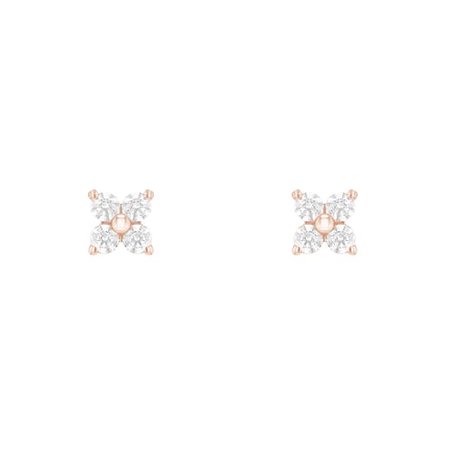 Ohrringe mit Diamanten in Blumenform Teresia