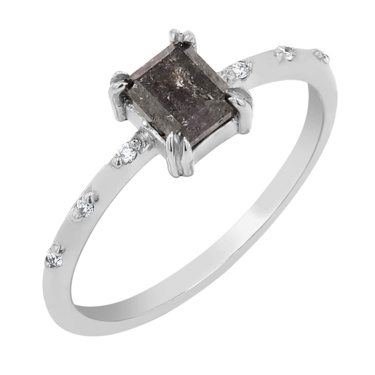 Goldener Ring mit Salt and Pepper Diamanten Emilis