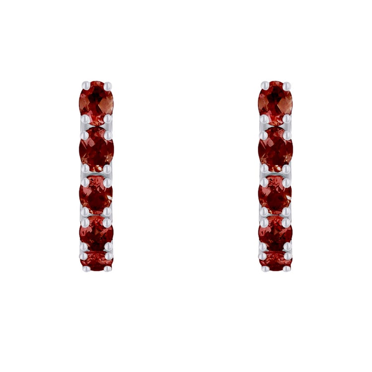 Schlichte Silber-Ohrringe mit Granat Felixa 84259