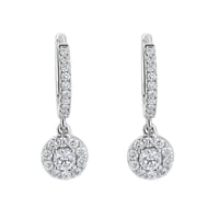 Silberne runde Ohrringe mit 0.13ct natürlichen Diamanten Madhu