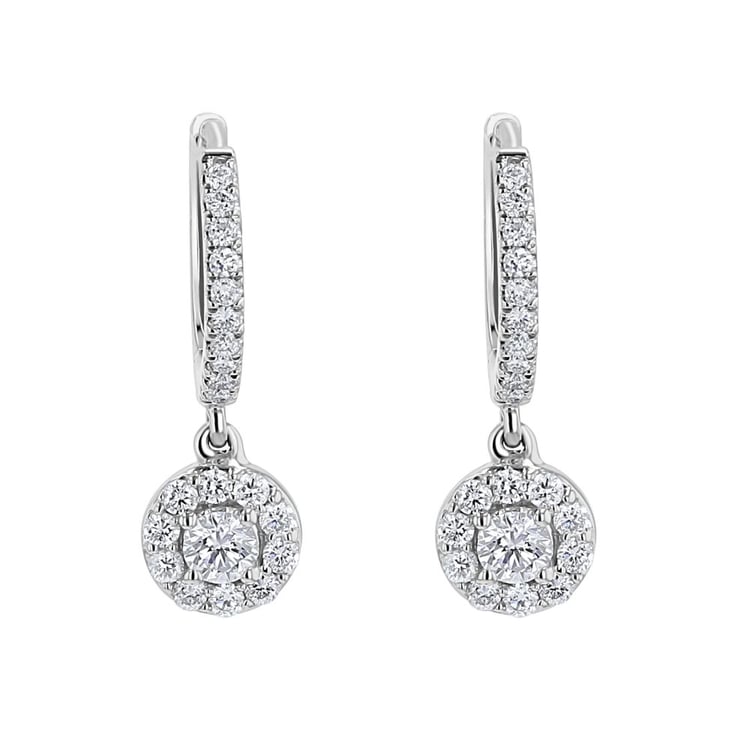 Silberne runde Ohrringe mit natürlichen Diamanten