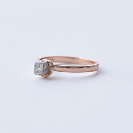 Goldring mit Rohdiamant Gianni