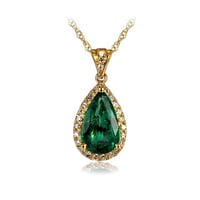 Elegante Anhänger mit Smaragden und Diamanten Jovana