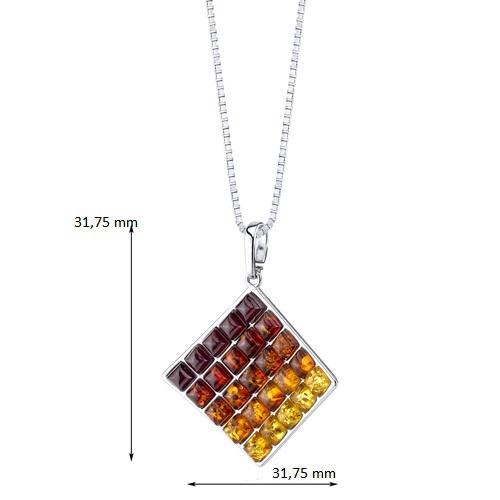 Silberne Halskette mit Bernstein 12577