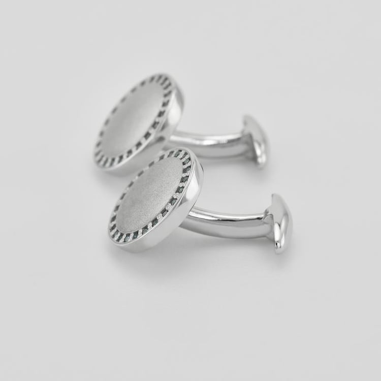 Manschettenknöpfe aus Silber mit blauen Diamanten Tallis 39756